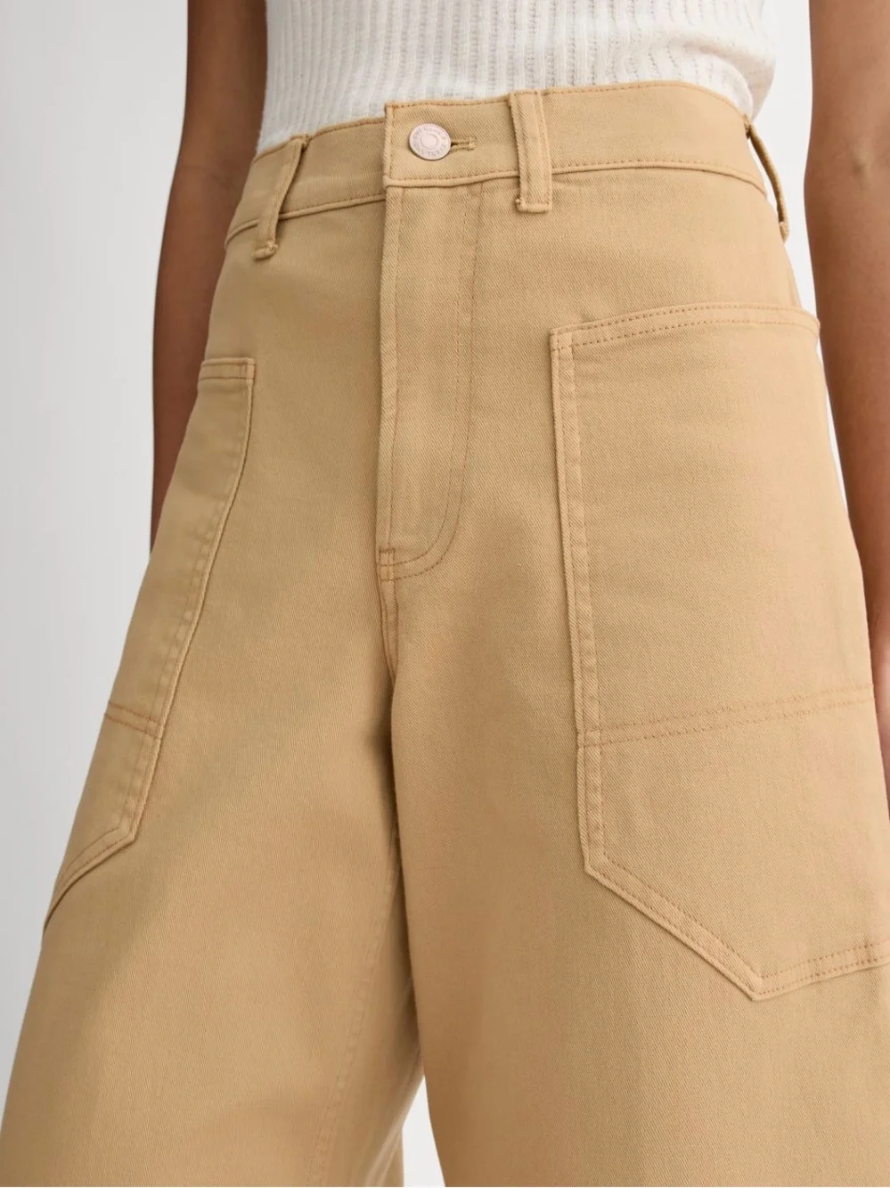 Everlane The Utility Gardener Pant Classic Khaki Size 27 NWT Wide Barrel Leg